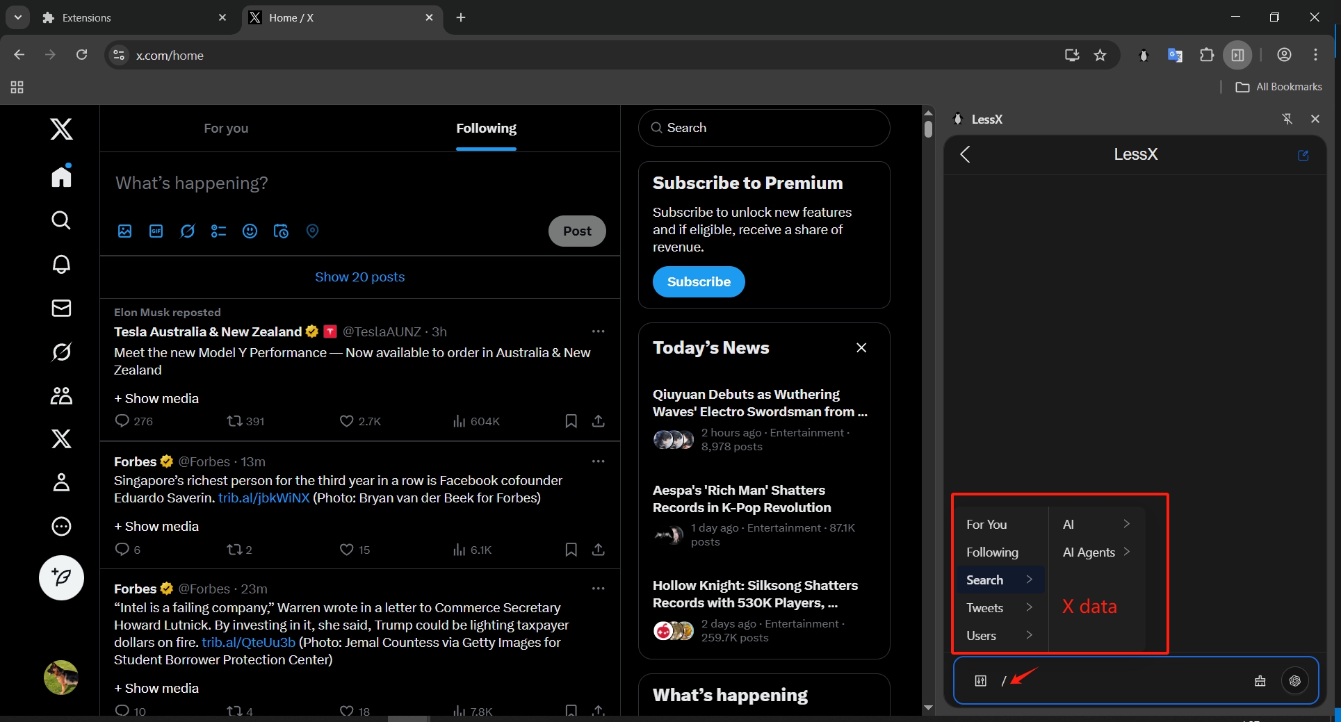 LessX Twitter Data Guide
